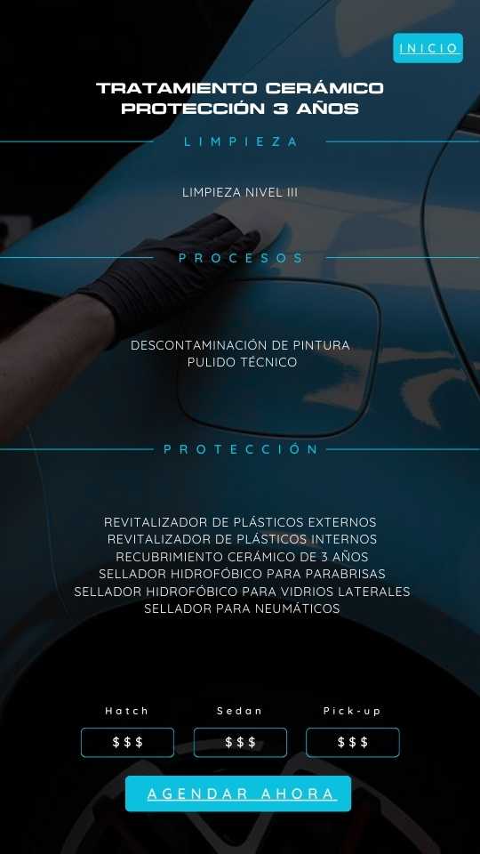 TRATAMIENTO CERÁMICO PROTECCIÓN 3 AÑOS
